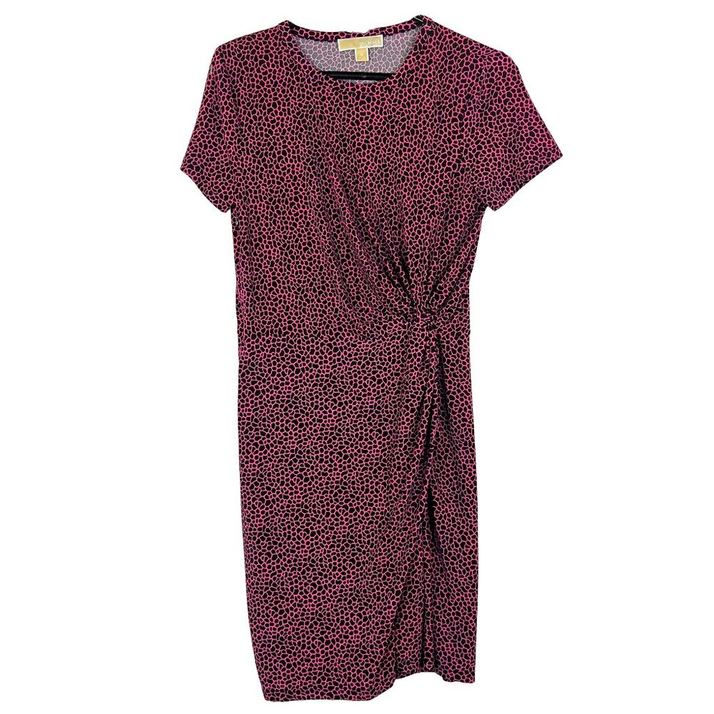 Michael Kors Faux Wrap Dress Animal Print Size Medium EUC